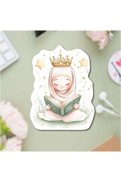 MuslimWalk Eslem – Kur’an Okuyorum Kız – Folyo Tekli Sticker #T16