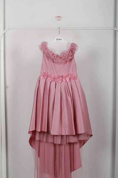 incity Girl's Floral Belted Ruffle Evening Dress