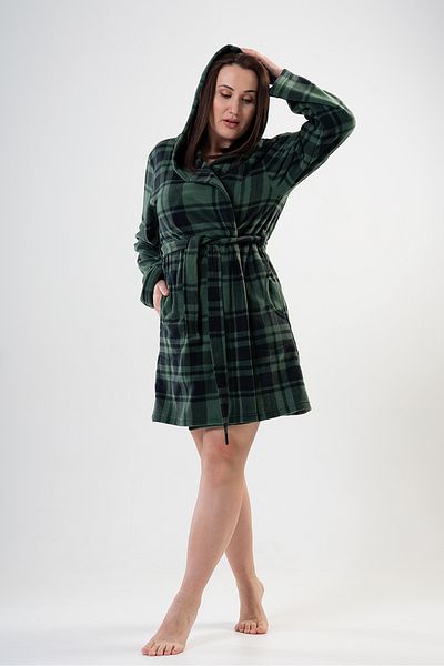 VİENETTA Women's Fleece Large Size Hooded Short Dressing Gown
,201025