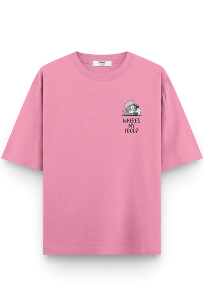 Overoz Rózsaszín félig túlméretezett póló Tom és Jerry nyomott feliratos, túlméretezett uniszex póló 1381-P
