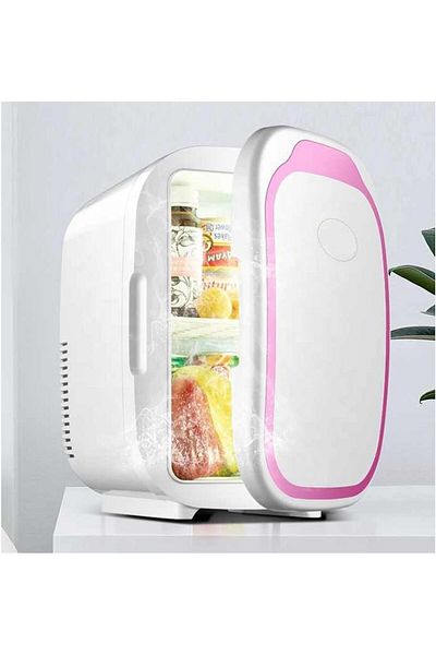 COOYA Mini Makeup Fridge,6L Portable Cooler and Warmer Personal,for Skin Care,Cosmetics,Beverage,Food,Pink