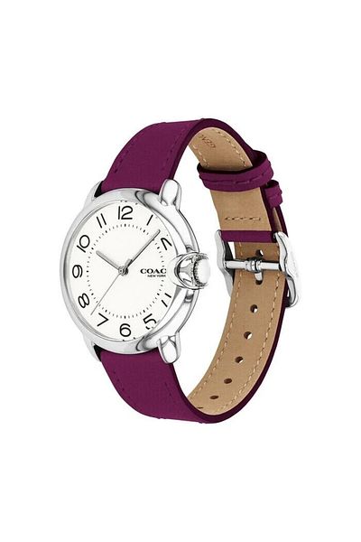 Coach Women’s Analogue Quartz Movement Watch with Stainless Steel Case and Leather Bracelet