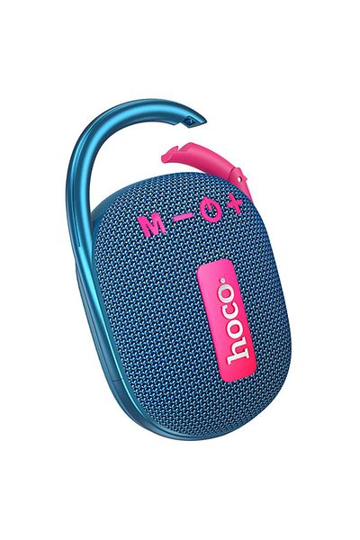 REDz Accessories Portable Bluetooth Speaker, Hoco HC17, 500mAh Capacity, 2 Hours Battery Life, Carabiner, Blue-Pink