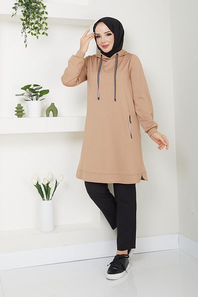 Doque Seasonal Women's Tunic Hooded with Pocket 61019Y