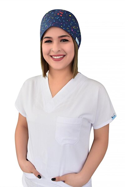Nur Ortopedi Unisex Lacivert Müzik Notalı Desenli Cerrahi Hemşire Aşçı Hastan...