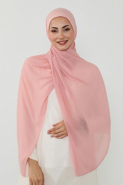 Aisha's Design Practical Chiffon Shawl with Combed Cotton Inner Bonnet, Ps-53