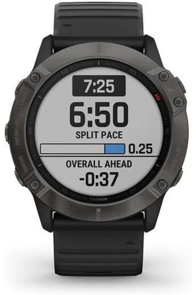 Garmin GARMIN FENIX 6X SAPPHIRE CARBON GRAY DLC W/ BLACK BAND