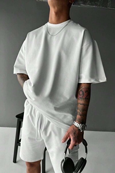 Afri Ανδρικό μπλουζάκι oversized με λευκό oversized κοψίματα με λαιμόκοψη