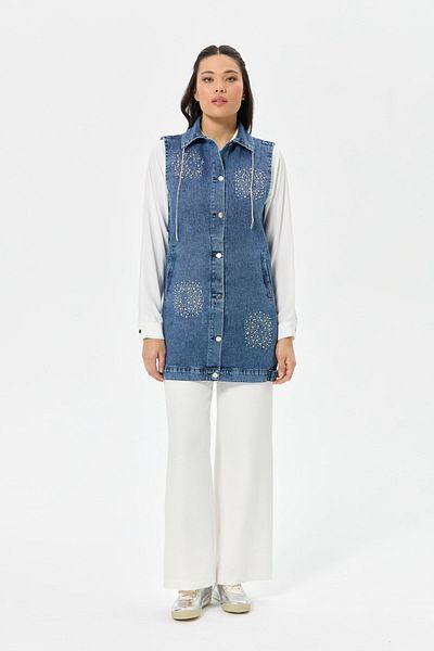 Esswaap Denim Vest Laci with Cigarette Detail