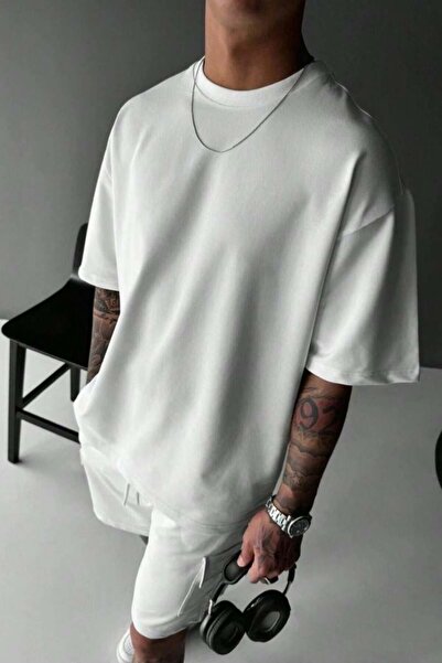 Afri Ανδρικό μπλουζάκι oversized με λευκό oversized κοψίματα με λαιμόκοψη