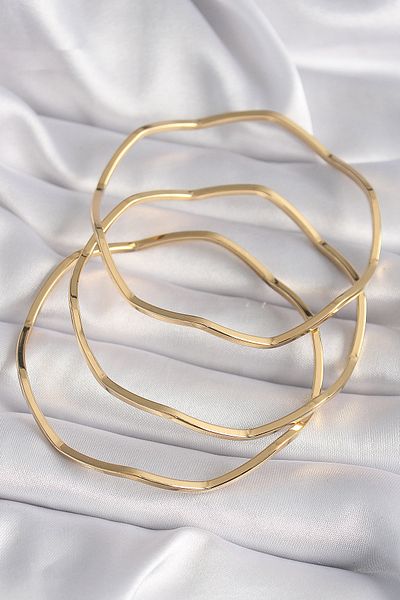 Skygo 316L Steel Gold Color Zigzag Model Ajda Bracelet - Tj-Bb6485