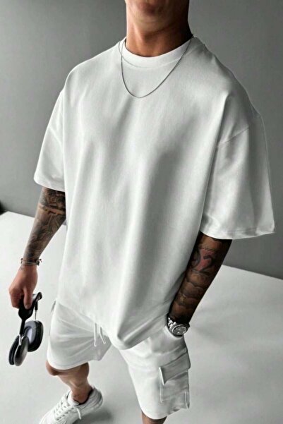 Afri Ανδρικό μπλουζάκι oversized με λευκό oversized κοψίματα με λαιμόκοψη