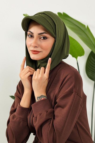 Aisha's Design غطاء رأس نسائي من القطن الممشط مع حاجب وكونسيلر، B-88P
