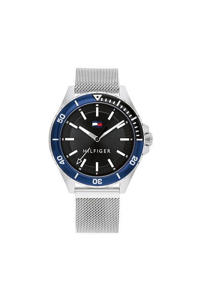 Tommy Hilfiger Men’s Analogue Quartz Watch with Stainless Steel Case and Mesh Bracelet