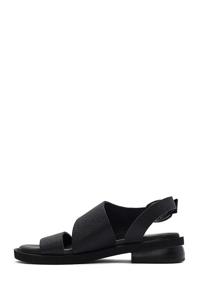 Derimod Women's Black Buckle Leather Sandals 25SFD2014FT