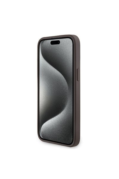Guess Husă pentru iPhone 15 Pro Max, Colecția 4G din piele MagSafe, - Maro