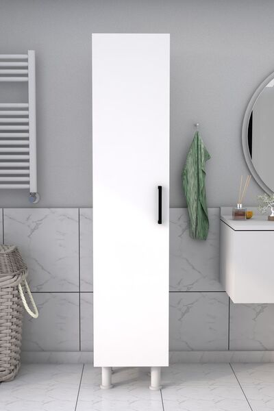 Moonlife 5 Raflı Banyo Boy Dolabı Beyaz