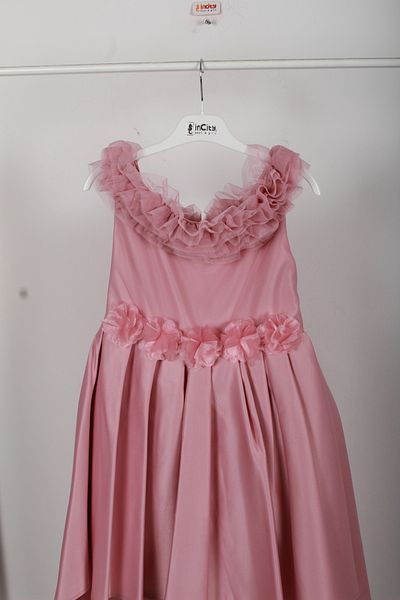 incity Girl's Floral Belted Ruffle Evening Dress