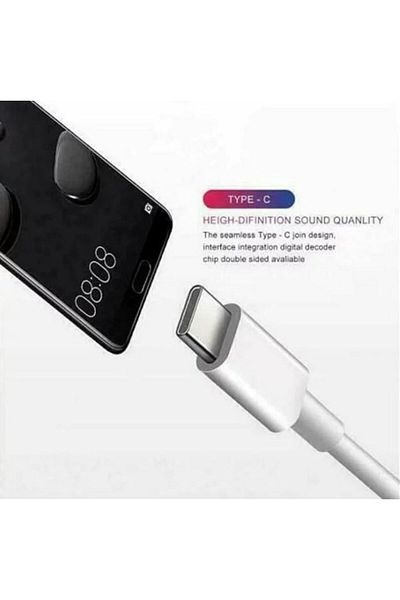 REDz Accessories Căști tip C pentru iPhone 15/16, intraauriculare, control volum, stereo HiFi, microfon, alb