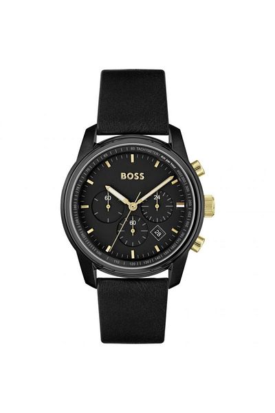Hugo Boss Men’s Analogue Quartz Movement Watch with Stainless Steel Case and Leather Bracelet