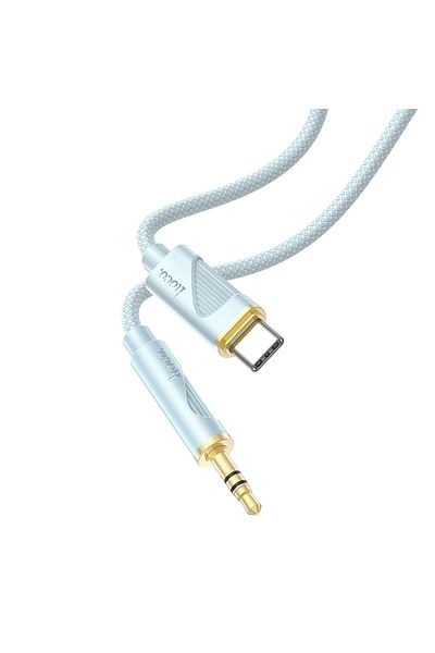 REDz Accessories Hoco UPA30 Audio Cable, USB-C to 3.5mm Jack, Length 1m, Silicone, Blue
