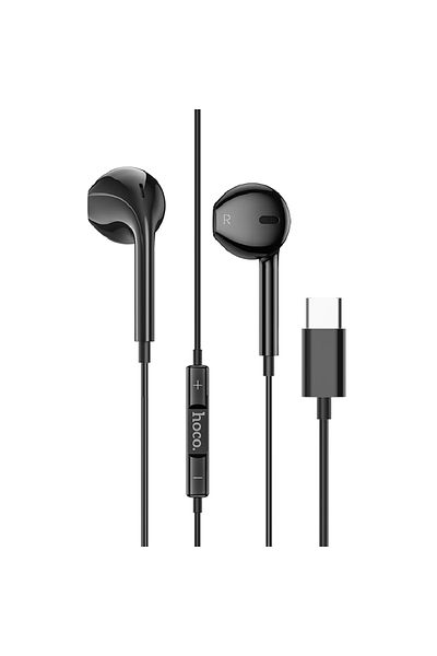REDz Accessories Headphones With Type-c Plug, Hoco M101 Crystal Joy, For Iphone 15/16 And Android, 1.2m, Black