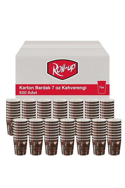 Roll-Up Cardboard Cup Cafe Printed 500 Pieces