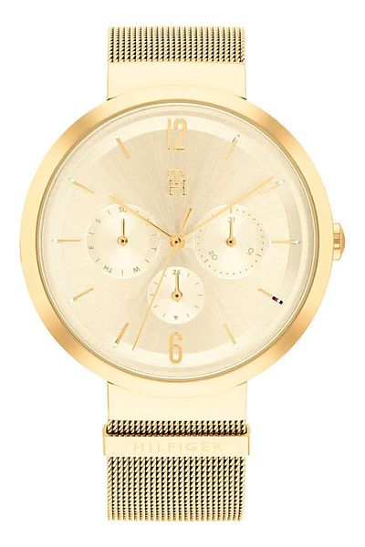 Tommy Hilfiger Women's Analogue Quartz Watch with Thin Steel Case and Mesh Bracelet