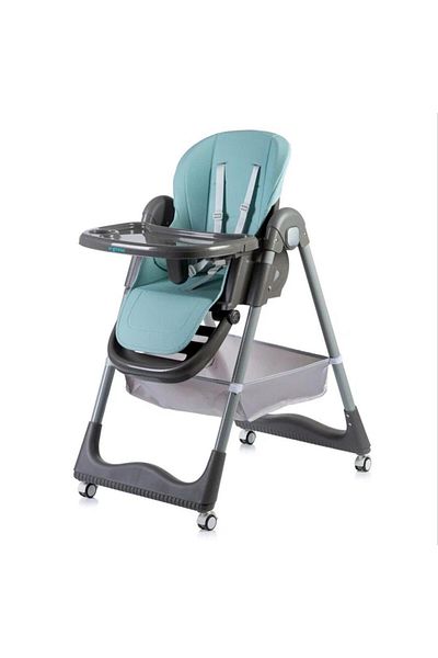 U-Grow Height-adjustable dining chair, 4-position adjustable backrest, foldable, blue,
