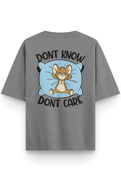 Overoz Γκρι μπλουζάκι ημι-μεγάλου μεγέθους Tom And Jerry με στάμπα Unisex T-shirt μεγάλου μεγέθους 1381-G