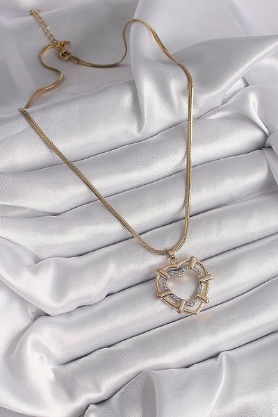 Skygo 316L Steel Gold Color Italian Chain Mix Color Zircon Stone Heart Model Women's Necklace - Tj-Bko9601