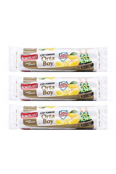 Koroplast 15lix3 Pieces of G Odor Lemon - Medium Garbage Bag Non-Smashing