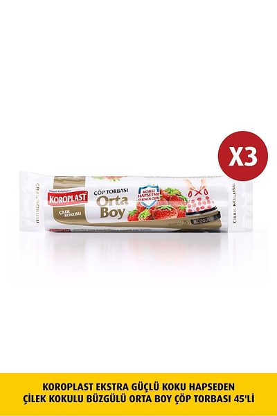 Koroplast Medium Size Garbage Bag - Strawberry from Odor Lock, 15lix3 Pcs