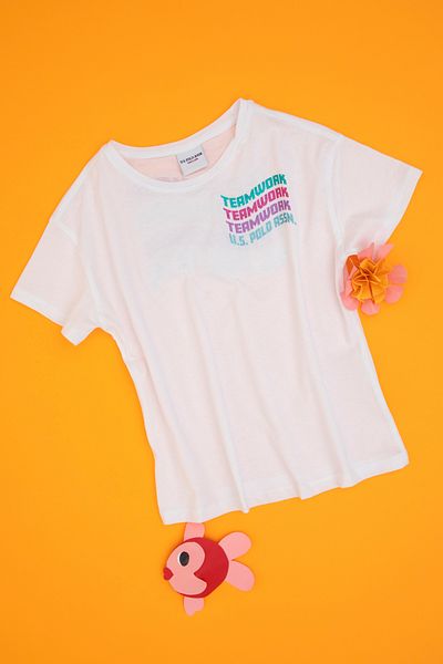 U.S. Polo Assn. Κοριτσίστικο Λευκό T-Shirt 50300971-VR013