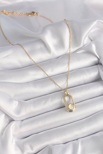 Skygo 316L Steel Chain Gold Color White Cat Eye Model Women's Necklace - Tj-Bko9609