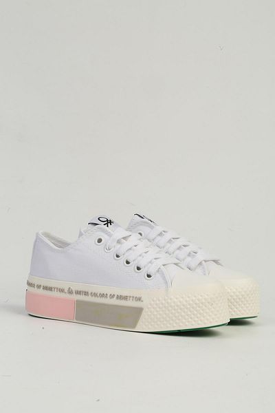 Benetton White Powder Women's Sports Shoes Bn-30934