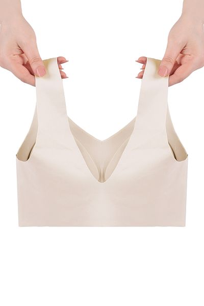 koza iç giyim Underwire Free Laser Seamless Invisible Bra with Removable Pads Thick Straps