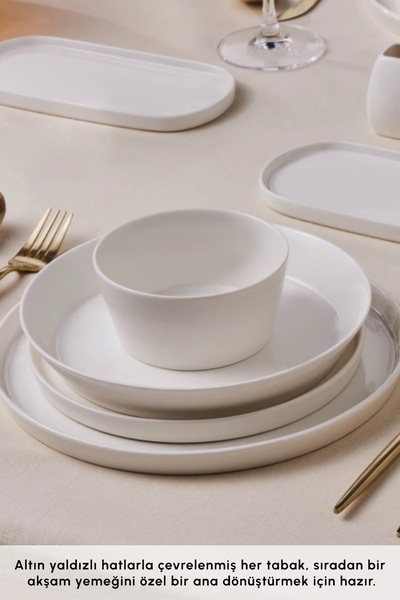 Karaca Stream Bone Bomo 53 Parça 12 Kişilik Yemek Takımı