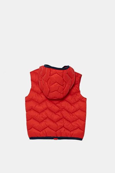 United Colors of Benetton Benetton Baby Hooded Puffer Vest - Red 2twdgj00g