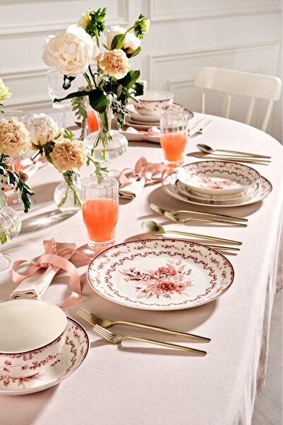 Karaca Forever Bone Blume 24 Parça 6 Kişilik Yemek Takımı