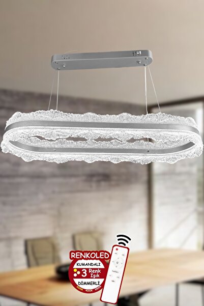 Renkoled Aydınlatma 3 Renk ışıklı kumandalı Modern Sarkıt Led AvizeSalon ,oda ,mutfak ,hol yemek masası