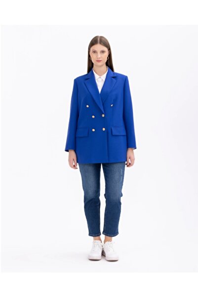 SEÇİLSTORE 1008 BÜYÜK BEDEN DÜĞME DETAYLI BLAZER CEKE BLAZER CEKET 14231105401008 QKS KBLAZSER CEKEKT #23-10#