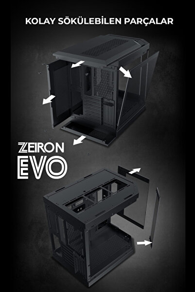 Zeiron Evo X7 Ryzen 7 5700X 32GB RAM 1TB M.2 SSD RTX4060 Sıvı Soğutmalı 12" LCD Ekranlı Oyuncu Bilgisayarı