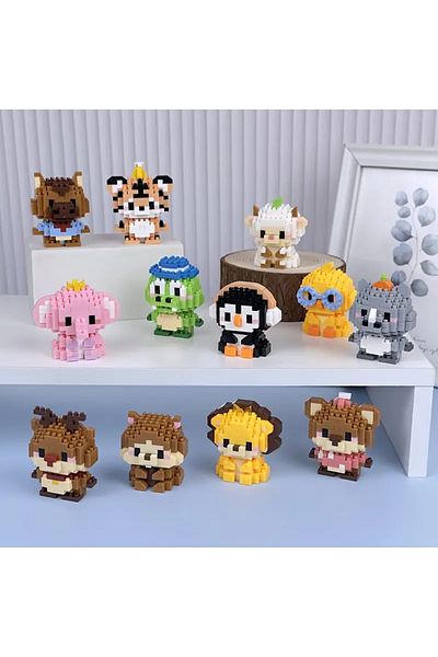 Store Cute Cartoon 12-Piece Animal Mini Building Blocks Set