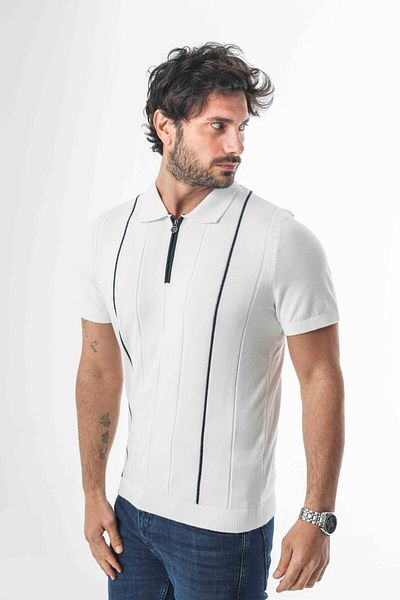 Tony Montana Πλεκτό μπλουζάκι με μισό φερμουάρ Polo Neck-TY-1311