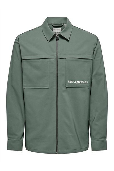 Only & Sons ONSLES CLASSIQUES OVERSHIRT LS SHIRT Ανδρικό πράσινο πουκάμισο UK - 22030840