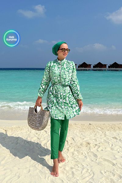 Ka Hijab Sea Full Covered 2-Pece Hijab Μαγιό - Πράσινο