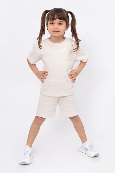 Bubito Waffle Visual Pocket Detailed Cotton Summer Baby Kids Shorts Set-White