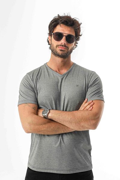 Tony Montana Μπλουζάκι Basic με κανονική εφαρμογή V-Neck-6270