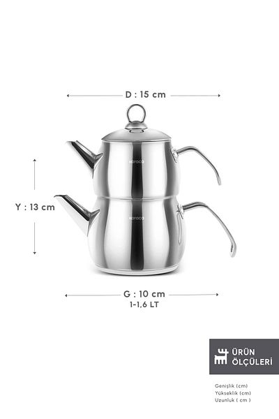 Karaca Set de ceainice din metal cu bază de inducție Belinay